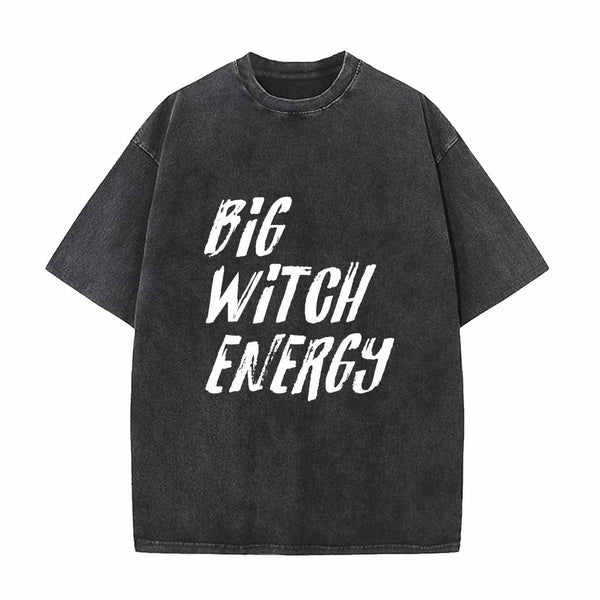 Vintage Washed Big Witch Energy T-shirt | Gthic.com