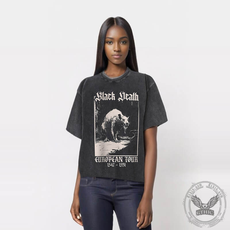 Vintage Washed Black Death Rat T-shirt