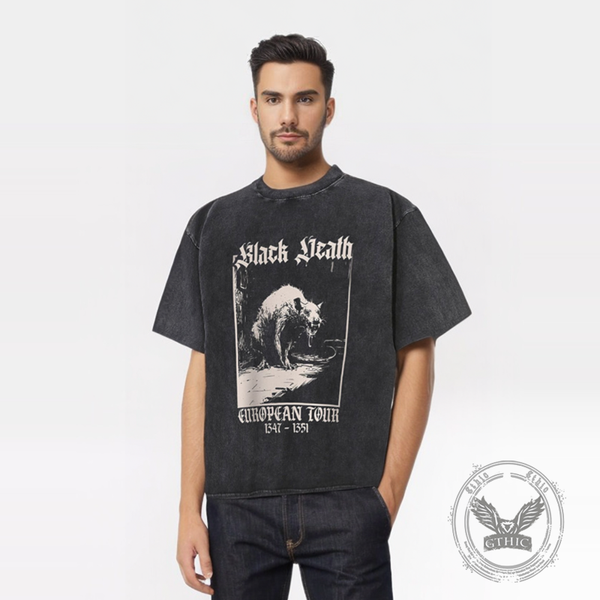 Vintage Washed Black Death Rat T-shirt