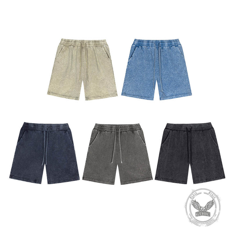 Vintage Washed Casual Sports Shorts | Gthic.com