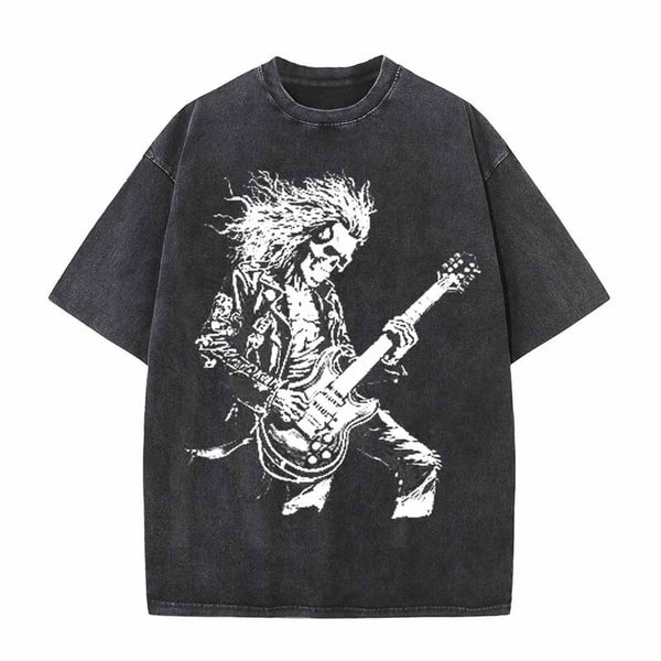 Vintage Washed Crazy Rock Guitar T-shirt | Gthic.com