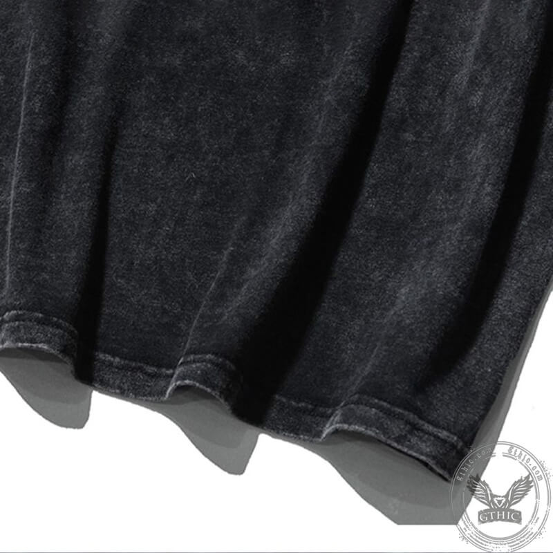 Vintage Washed Creepy Bat Skeleton T-shirt