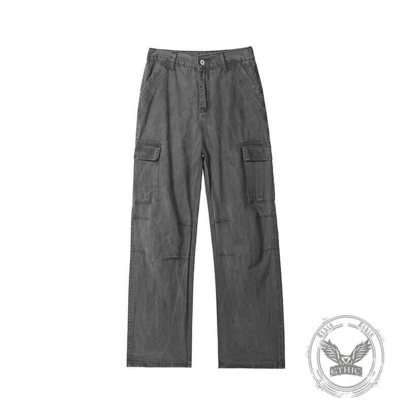 Pantaloni punk da uomo in cotone con stampa teschio patch