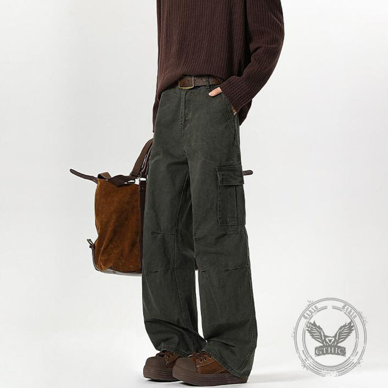 Pantaloni punk da uomo in cotone con stampa teschio patch