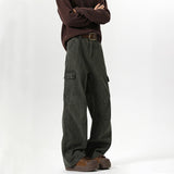 Vintage Washed Distressed Wide-Leg Overalls Jeans | Gthic.com