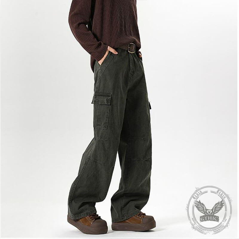 Pantaloni punk da uomo in cotone con stampa teschio patch