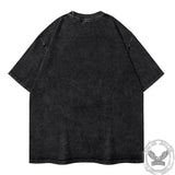 Vintage Washed Doberman Print Short-sleeved T-shirt