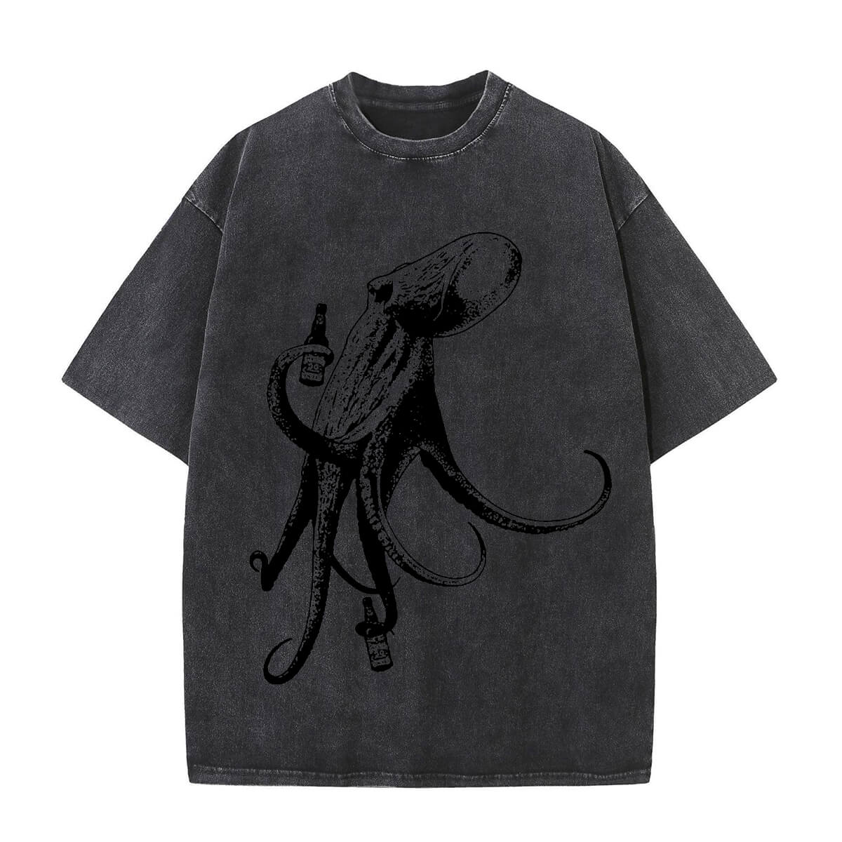 Vintage Washed Drinking Octopus T-shirt | Gthic.com