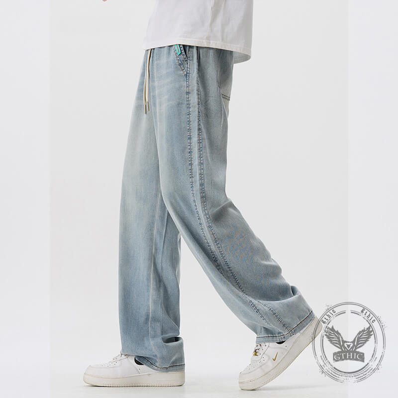 Pantalon Punk Homme en Coton Imprimé Crâne Patch