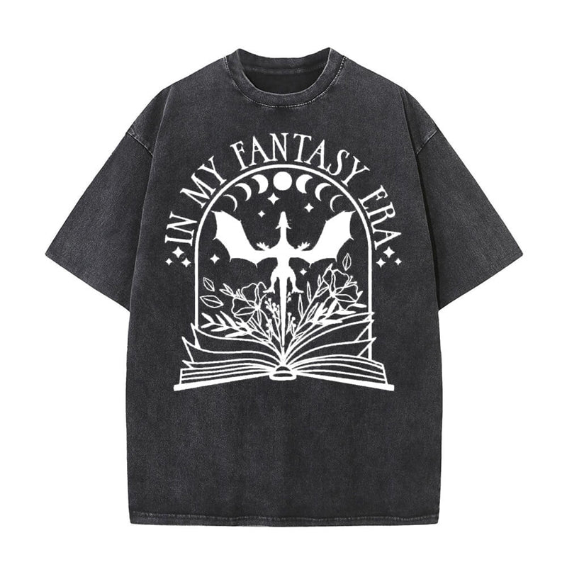 Vintage Washed Fantasy Book T-shirt | Gthic.com