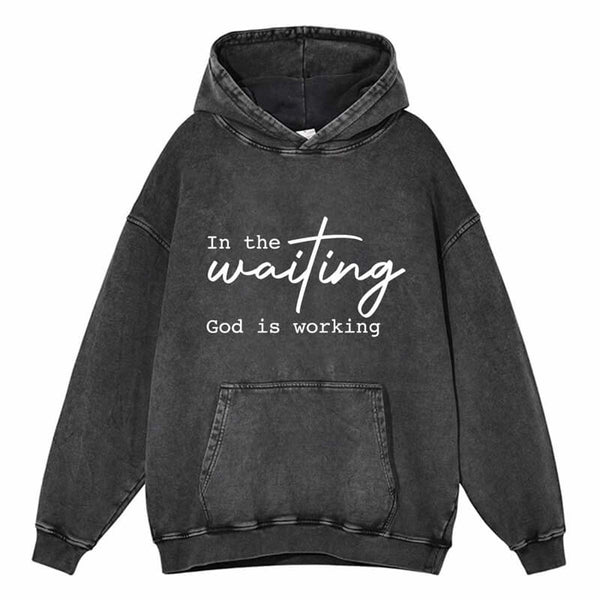 Vintage Washed God is Working Hoodie | Gthic.com