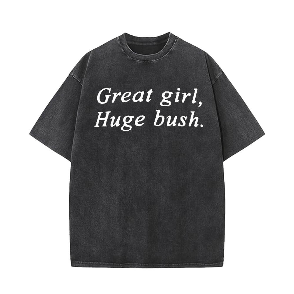 Great Girl Huge Bush Funny Baseball Cap - Embroidered Low Profile Dad Hat, Washed Black, Adjustable