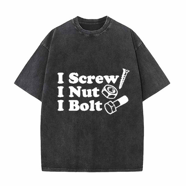Vintage Washed I Screw I Nut I Bolt T-shirt | Gthic.com