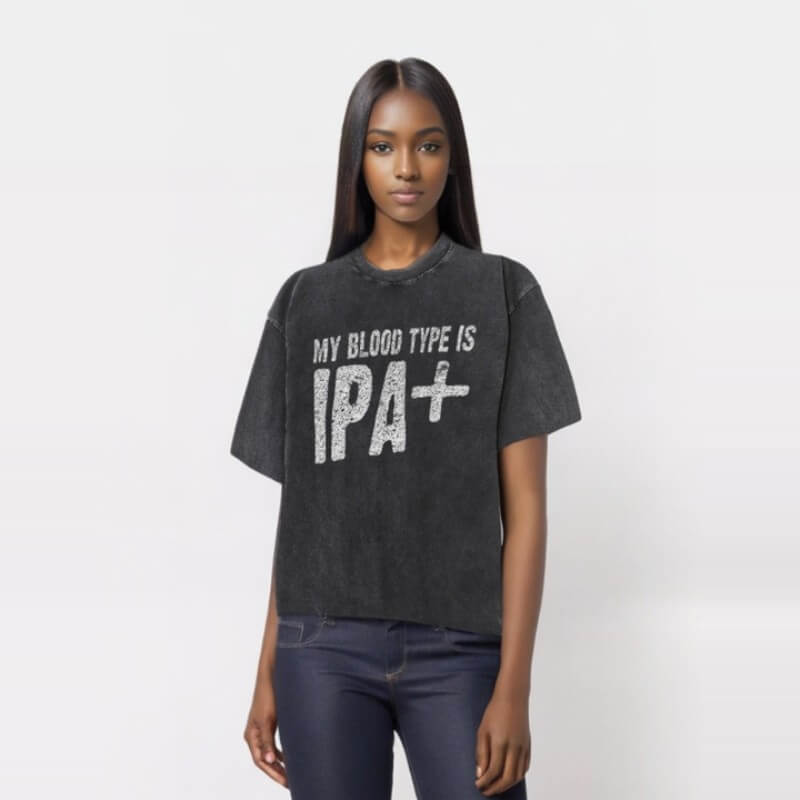 Vintage Washed My Blood Type Is IPA+ T-shirt | Gthic.com