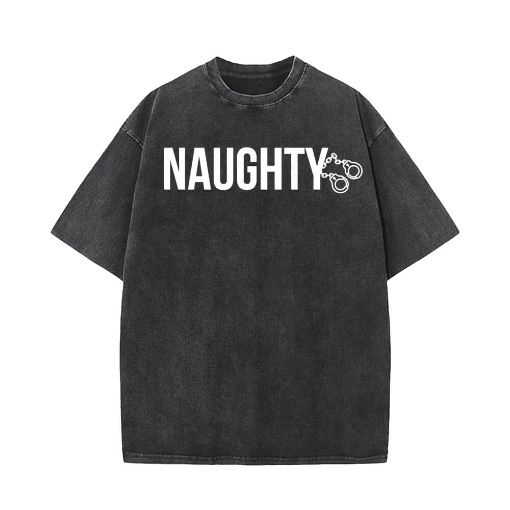 Vintage Washed Naughty Handcuffs T-shirt Vest