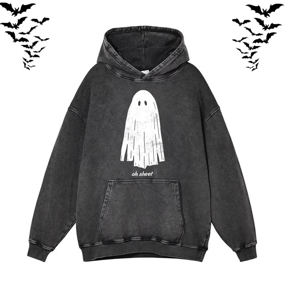 Vintage Washed Oh Sheet Ghost Hoodie Sweatshirt | Gthic.com