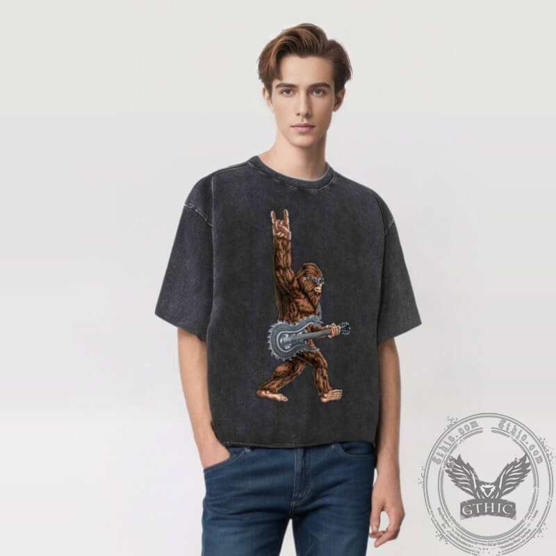 Vintage Washed Rock Ape Print T-shirt | Gthic.com