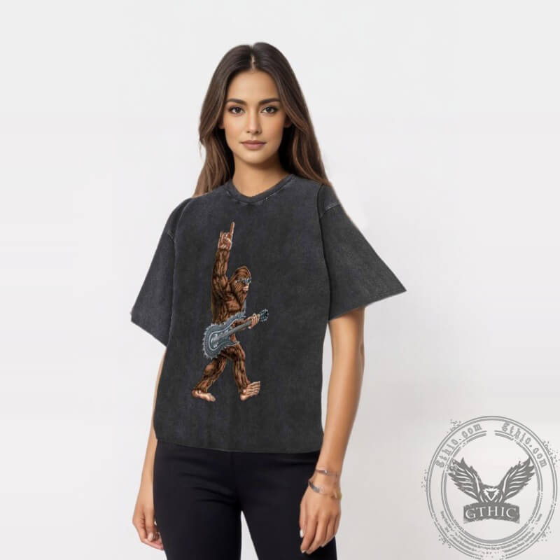 Vintage Washed Rock Ape Print T-shirt | Gthic.com