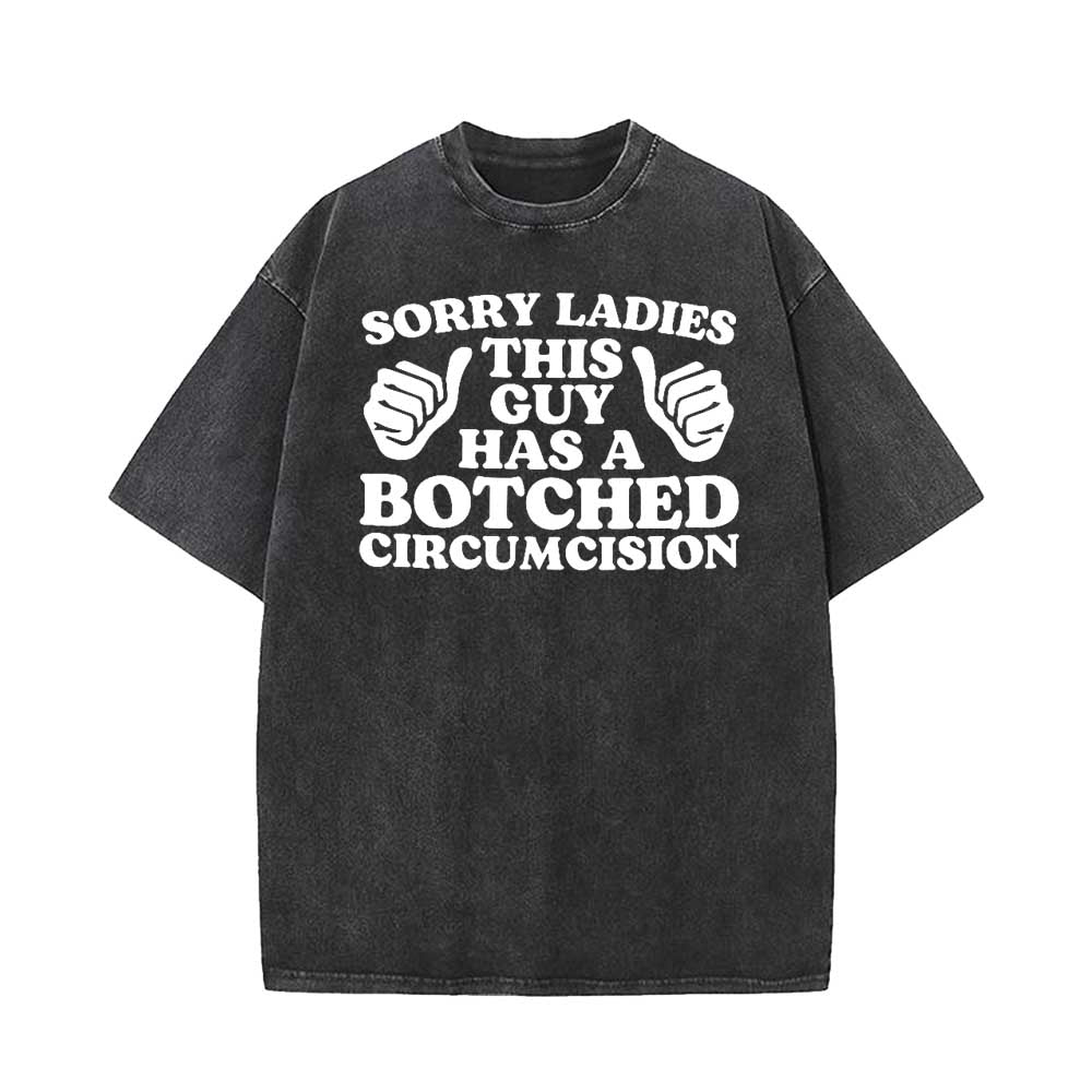 Vintage Washed Sorry Ladies Short Sleeve T-shirt | Gthic.com