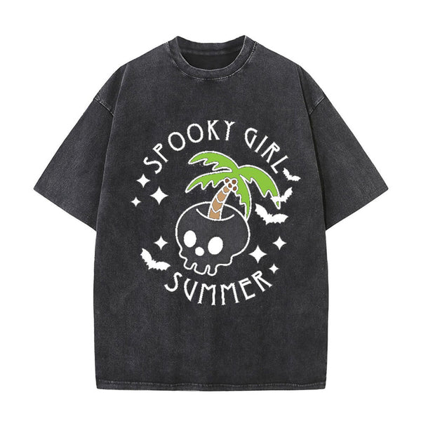 vintage_washed_spooky_girl_summer_t-shirt_gthic | Gthic.com