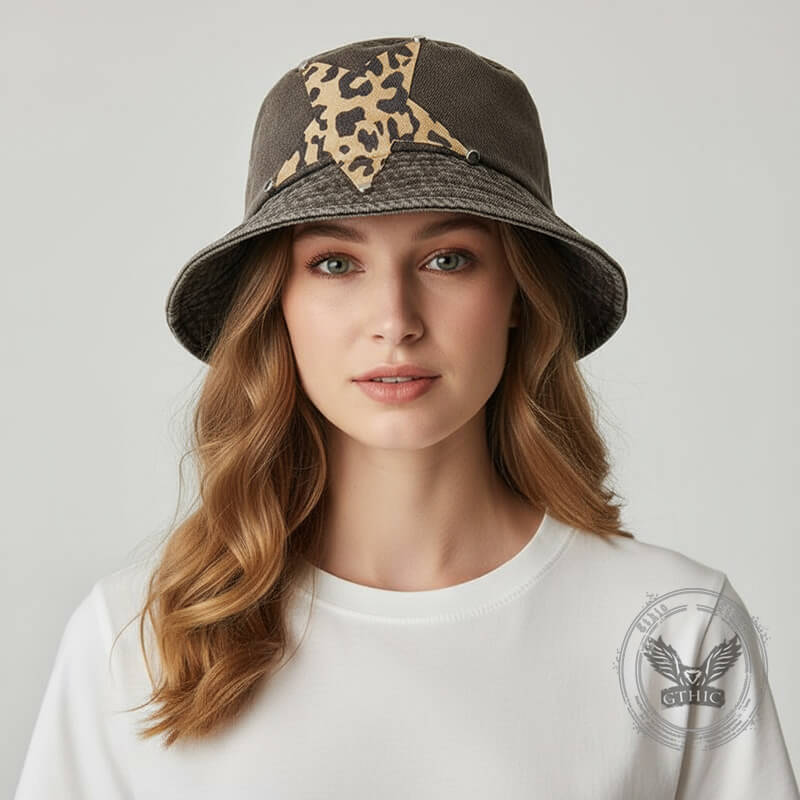 Vintage Washed Tie-Dye Rivet Design Y2K Beret | Gthic.com