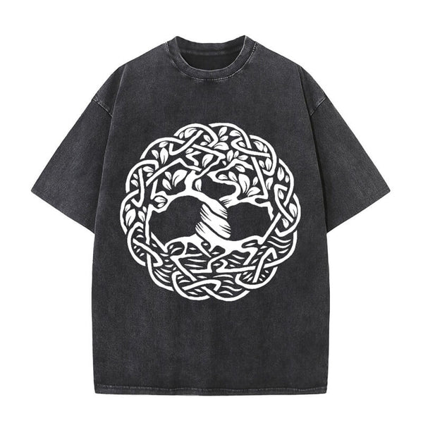 Vintage Washed Tree of Life Print T-shirt | Gthic.com