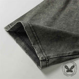 Vintage Washed Zipper Pocket Distressed T-shirt