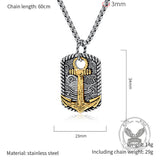 Vintage Wave Anchor Stainless Steel Pendant | Gthic.com