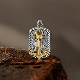 Vintage Wave Anchor Stainless Steel Pendant | Gthic.com