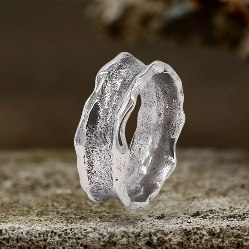 Vintage Wave Stainless Steel Simple Ring | Gthic.com
