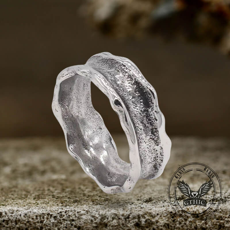 Vintage Wave Stainless Steel Simple Ring | Gthic.com