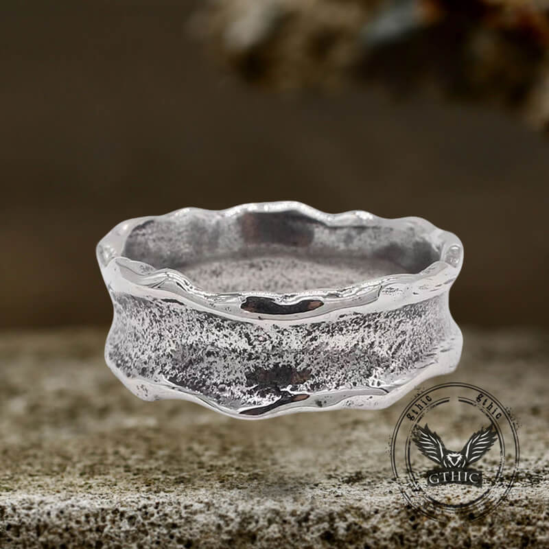 Vintage Wave Stainless Steel Simple Ring | Gthic.com