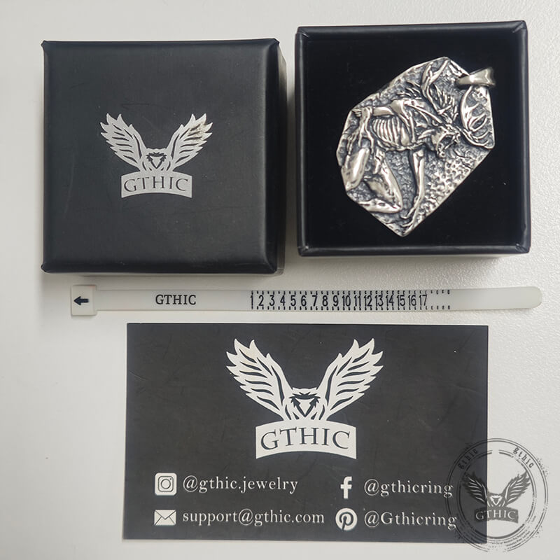 Vintage Wendigo Skull Sterling Silver Pendant