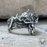 Vintage Wendigo Skull Sterling Silver Ring