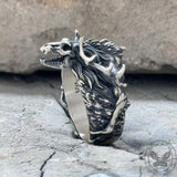 Vintage Wendigo Skull Sterling Silver Ring