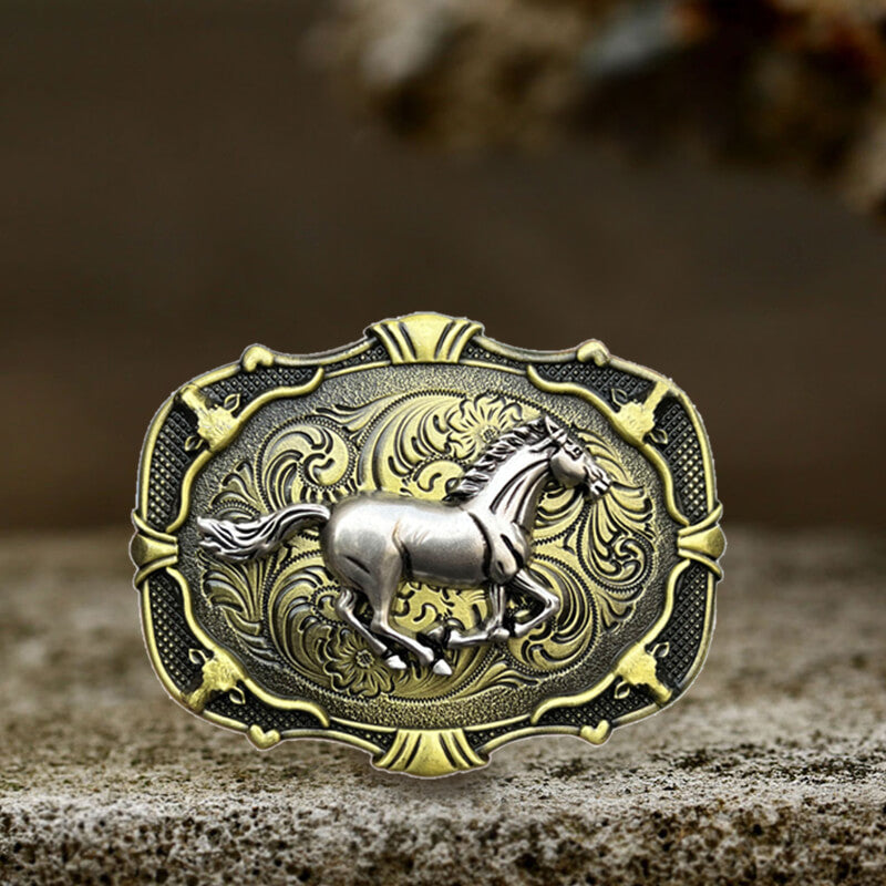 Vintage Western Style Mustang Zinc Alloy Belt Buckle 02 | Gthic.com