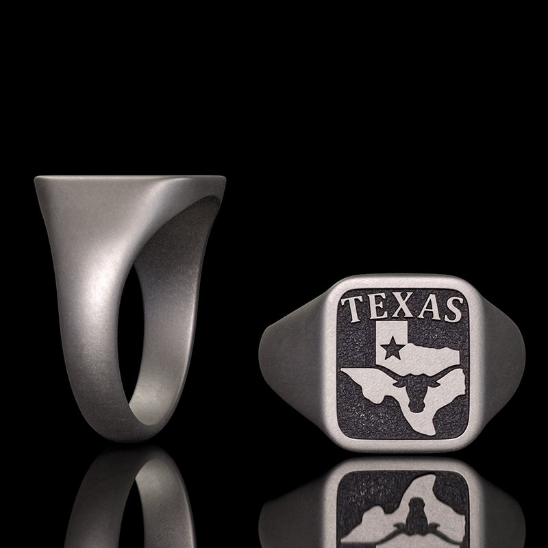 Vintage Western Texas Signet Sterling Silver Ring |Gthic.com