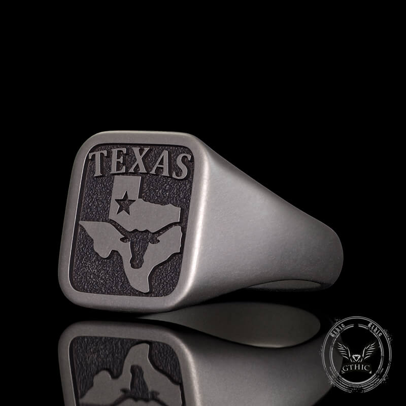 Vintage Western Texas Signet Sterling Silver Ring |Gthic.com