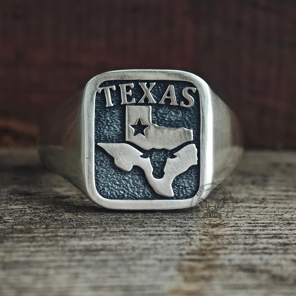 Vintage Western Texas Signet Sterling Silver Ring | Gthic.com