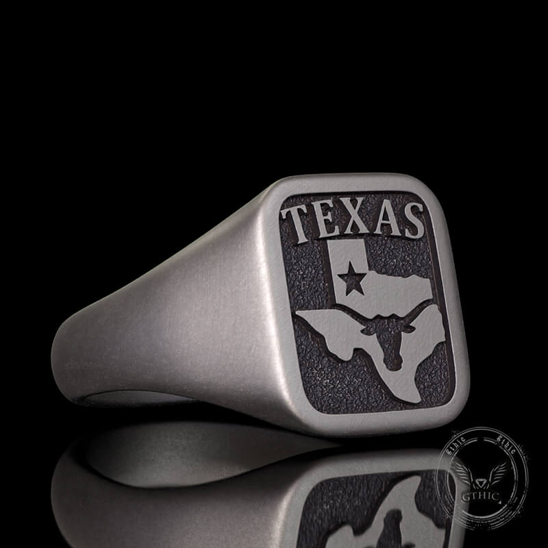 Vintage Western Texas Signet Sterling Silver Ring |Gthic.com