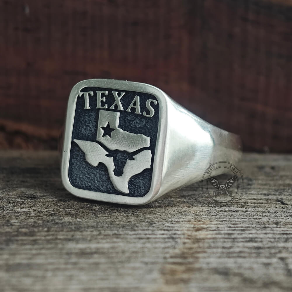 Vintage Western Texas Signet Sterling Silver Ring | Gthic.com