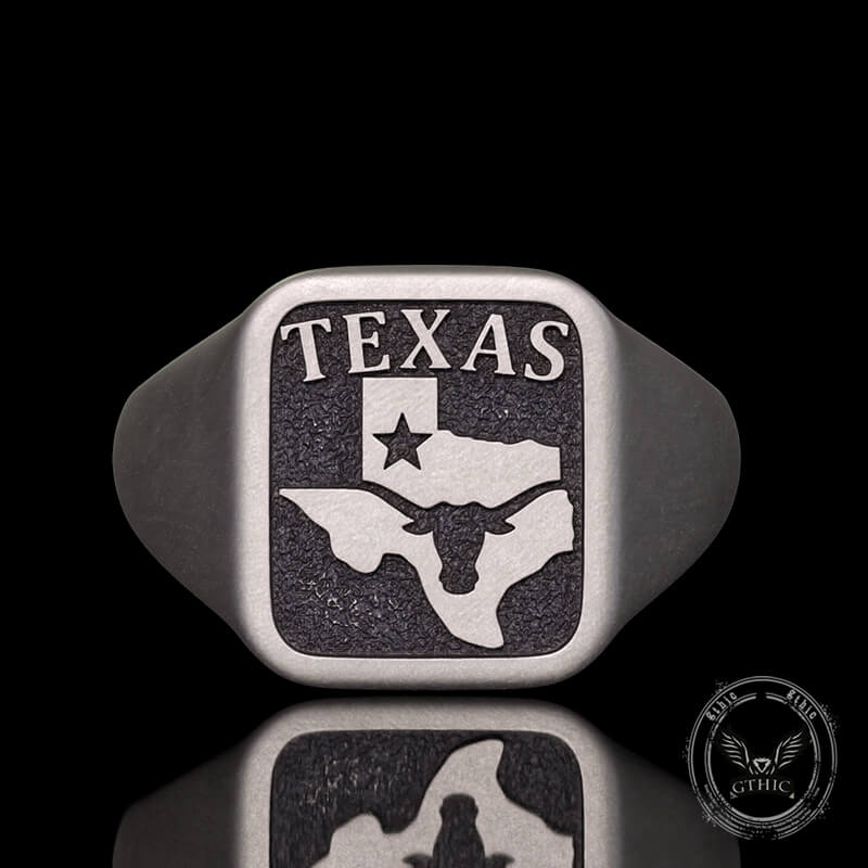 Vintage Western Texas Signet Sterling Silver Ring |Gthic.com