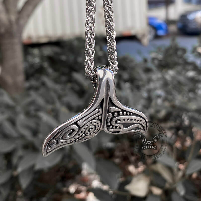 Vintage Whale Tail Stainless Steel Pendant