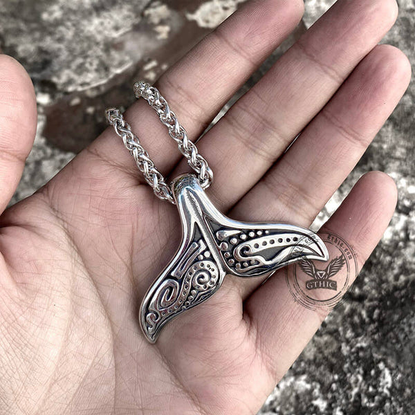 Vintage Whale Tail Stainless Steel Pendant | Gthic.com
