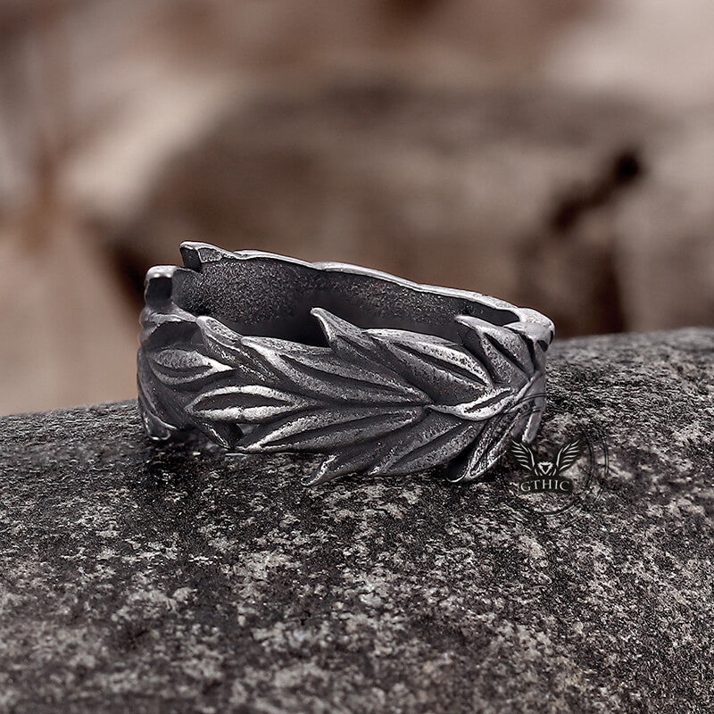 Vintage Wheat Ear Stainless Steel Ring | Gthic.com