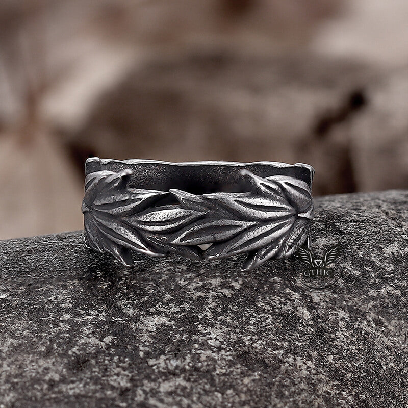 Vintage Wheat Ear Stainless Steel Ring | Gthic.com