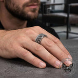 Vintage Wheat Ear Stainless Steel Spinner Ring | Gthic.com