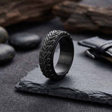 Vintage Wheat Ear Stainless Steel Spinner Ring