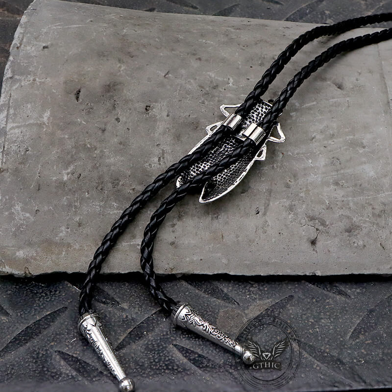 Vintage Wolf Head Alloy Animal Bolo Tie