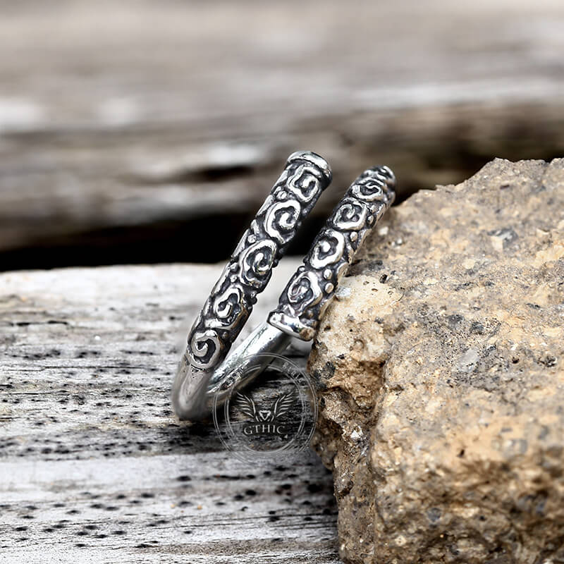 Vintage Wukong Jin Gu Bang Stainless Steel Ring